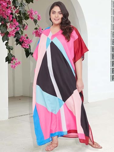 Oussum Long Caftan for Women Plus Size Beach Cover Up Casual Kaftan Maxi Gown Dress Loungewear House Dresses for Summer2