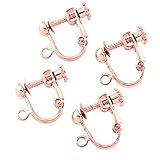 [ジュエリーショップエム］ 日本製 玉ブラ ネジバネ カン付き イヤリング金具 2ペア 4個 セット 金属アレルギー対応 ピンクゴールド ca0005-PG