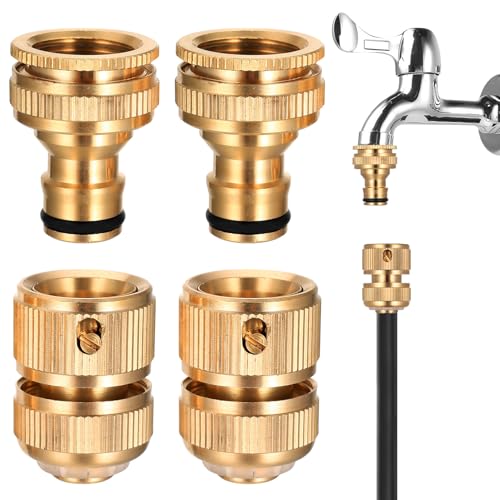 4 Pcs Raccords Adaptateur Robinet Tuyau Arrosage, Raccord Tuyau d'arrosage 3/4