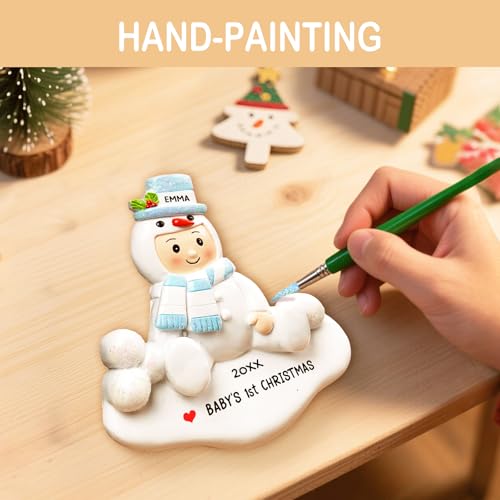 Image of iDIY Personalized Baby's First Christmas Ornament - 2025 Baby Boy Blue Resin Ornament, Custom Christmas Tree Decorations, 1st Xmas Ornament Keepsake Gift for Newborn Baby - Custom Name & Year