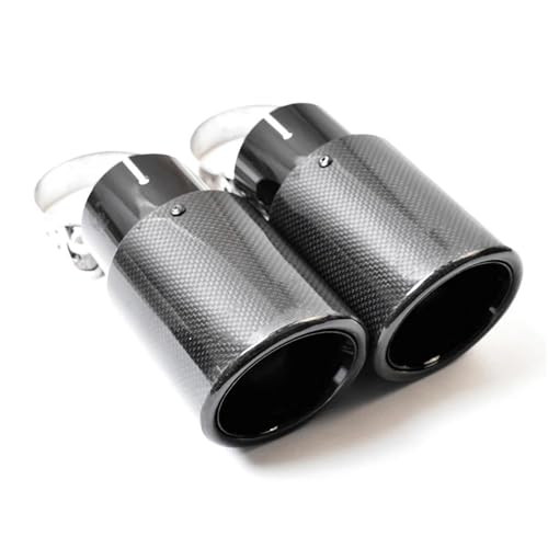 Embout d'échappement universel en carbone noir brillant biseauté de 145mm pour voiture