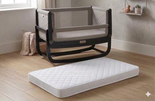 Restorology Baby Crib Mattress - Compatible with SnuzPod 2 Crib Extra Thick & Soft Foam Mattress - Antibacterial Removable Cover for Newborns White | Size : 36.5 cm x 80.5 x 4 cm