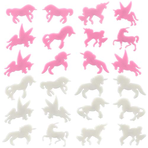 Naler 24pcs Unicorn Glow in Dark Stickers Night Glowing Wall Ceiling Decals for Nursery Kids Bedroom Decoration DIY Art Craft