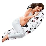 Totsy Baby Seitenschläferkissen 165 x 70 cm Komfortkissen Baumwolle - Schlafkissen mit Bezug Seitenschläfer Kissen Body Pillow mit Reißverschluss Mäuschen