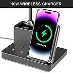 Desk Lamp with Wireless Charger USB Charging Port, Eye-Caring Desk Lamp for Home Office with Pen Holder, Dimmable Table Lamps 3 Color Modes - Image 3