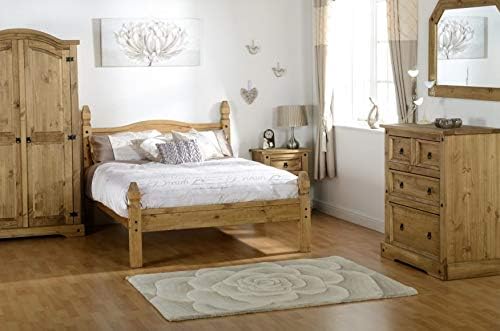 Seconique Corona 4'6" Double Low End Bed in Distressed Waxed Pine, 579.95 x 1329.95 x 59.95 cm - Image 3