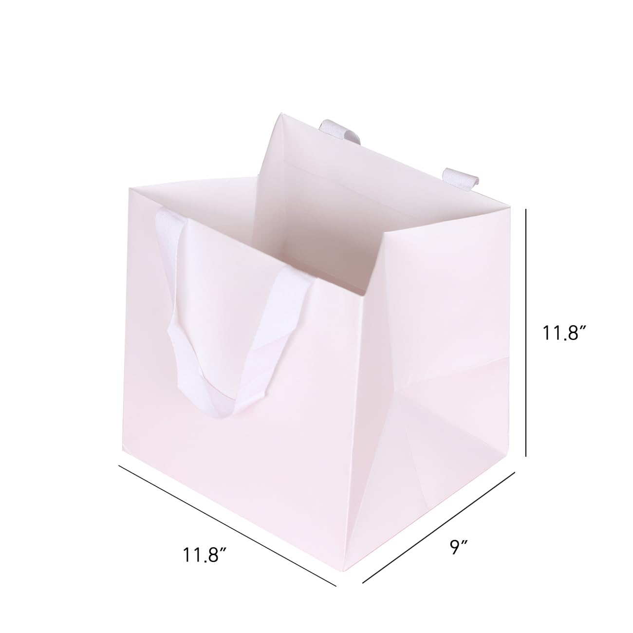 10 szt. torebek Distingué 30 x 23 x 30 cm duże kwadratowe torby papierowe, wysokiej jakości, solidna, trwała torba na prezent o grubości 250 g, bawełniana torba z uchwytami, idealna do torebek na