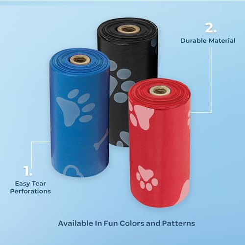 Image of Best Pet Supplies Dog Poop Bags for Waste Refuse Cleanup, Doggy Roll Replacements for Outdoor Puppy Walking and Travel, Leak Proof and Tear Resistant, Thick Plastic - Mixed Colors, 240 Bags