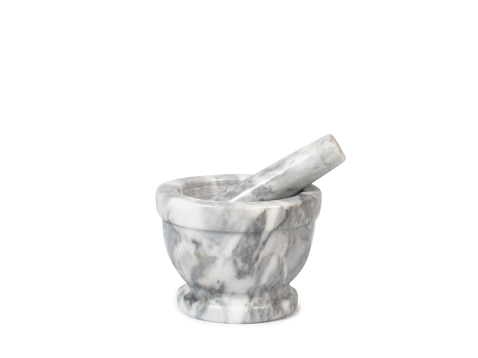 HOME 9767714 Marble Mortar with Pestle, White, 14 cm