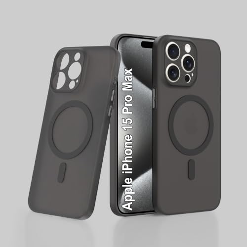 Image of ZAP CASE Paper Thin Case for iPhone 15 Pro Max | Ultra-Slim 0.5 mm Back Cover | Metal Buttons | Lightweight | Matte Finish | Anti-Fingerprint | Scratch Resistant | Camera Protection | Magsafe | Black