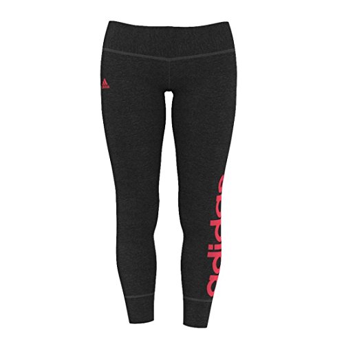 adidas ESS LINEARTIGHT Mallas, Mujer, Negro/Rojo-(BLCKME/Rojimp), S