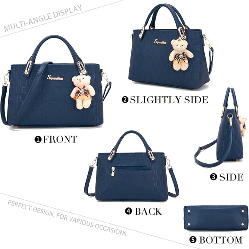 Image of Purse for Women Fashion Medium Shoulder Bag Crossbody Handbag Set 4PCS | Stylish Style,Chain Texture Design,with a Crossbody Strap,4-in-1 Multi-Style Purse Set