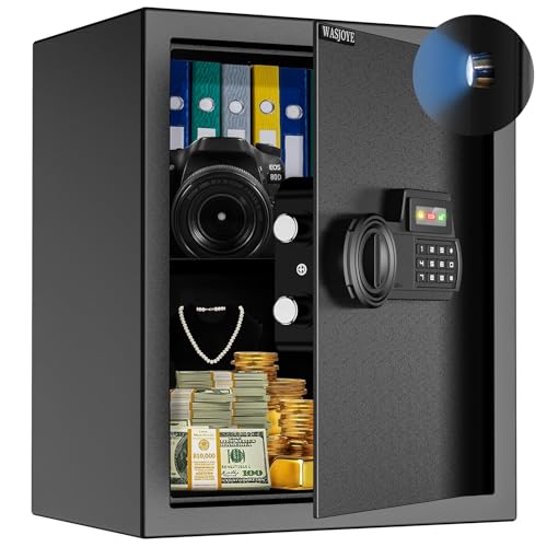 WASJOYE 43L Safe Box for Home, Digital Steel...