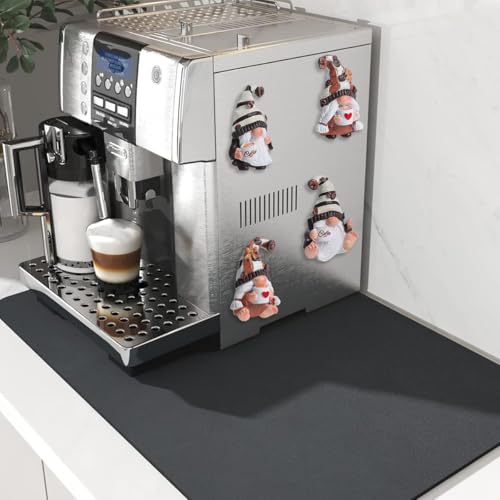 Juego de 4 imanes decorativos de gnomo de café para frigorífico miniatura 3