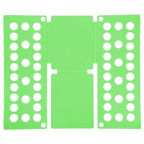 QUARKZMAN Tabla para Doblar Camisetas Tabla Pequeña para Doblar Ropa (No para Adultos) Organizador De Camisetas Plegable De Plástico para Armario Cajón Guardarropa Verde