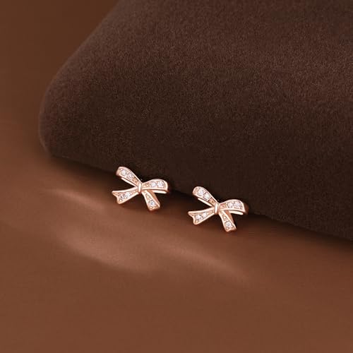 Pendientes de lazo en plata de ley 925 con circonitas para mujer 5