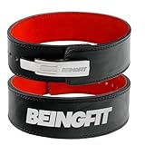 Beingfit プロ仕様 レバーアクションベルト | 安定感 筋トレベルト | 高耐久 パワーベルト | 快適フィット トレーニングベルト (M)