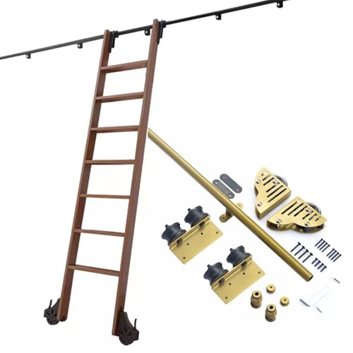 Rail de piste d'échelle pour bibliothèque avec kit de matériel mobile robuste - 2