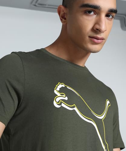 Image of Puma Men's Solid Essential Outline Graphic Classic Fit Tees