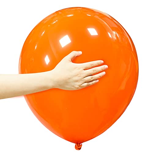 Large Orange Balloons 12 Pack 18 Inch Thick Latex Big Orange Party Balloons Round Helium Balloons for Halloween Birthday Wedding Christmas Decorations