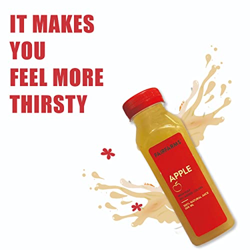 Image of Fairfarms Apple juice |No artificial colour| Enriched with Apple fruit pulp - Fresh and Refreshing | FarmFresh (Pack of 9 X 300ml)