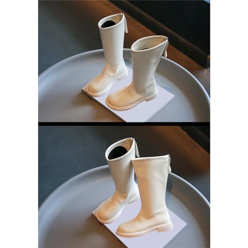 Toddler Dress Boots for Girls Girls Front Zipper Cheer Shoes Outdoor Warm Non Slip Mary Jane Shoes3