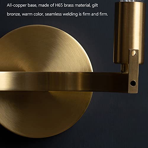 Aplique de pared de diseño totalmente cobre con pantalla de cristal 8