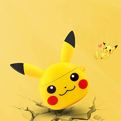 Image of Meyaar Silicone Case for Apple Airpods Pro 3 (2025) Cute Design for Airpods Pro 3 with Keychain Shockproof Protective Case Cover (Pika-chuu (Yellow))