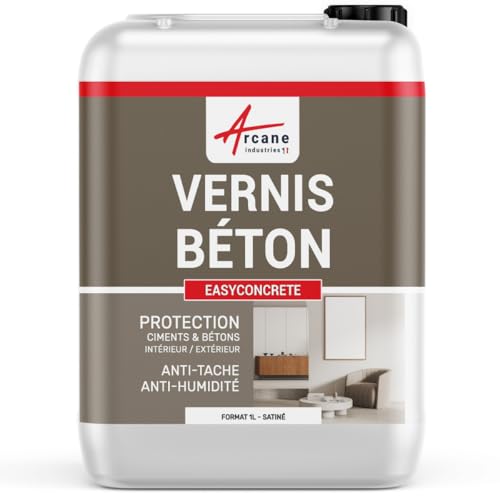 Vernis béton extérieur/intérieur, vritificateur - 1 L - Satiné - ARCANE INDUSTRIES