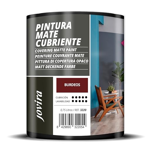 JOVIRA PINTURAS Mate Cubriente | Colores interior-exterior con excelente poder cubriente. 750 Mililitros