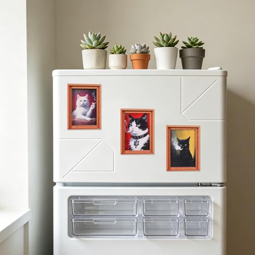 Imanes Decorativos de Madera con Diseño de Gato Retro 5 Pcs miniatura 4