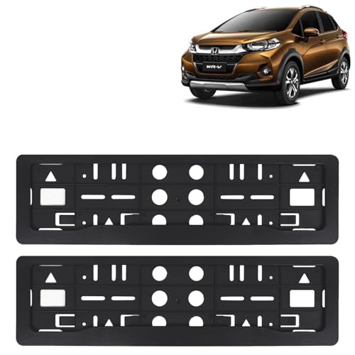 Image of KINGSWAY WRV Car Number Plate Frames for All 2020 to 2023 Models of Honda Car Registration Plate Holders, Black Licence Plate Covers (Front and Rear), Universal Size 51.5 x 14.5 cm