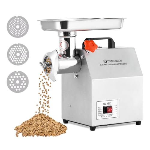 YUCHENGTECH Comercial Electric Animal Feed Pellet Machine Pet Food Pellet Machine 1500W for Commercial Mass Production Dog Cat Bird Feed with 3mm/5mm/7mm Molds 110V