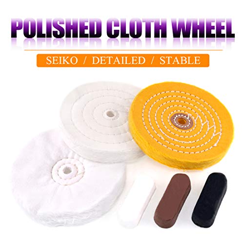 Swpeet 6Pcs 6 Inch Professional Buffing Polishing Wheels with 3 Colors