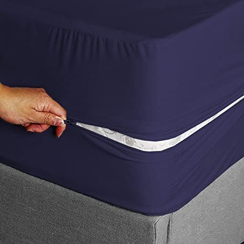 Zipper Fitted Sheet Twin Size 39" X 75" Inches Fit 8" Deep