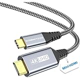 USB C ミニHDMI 2.0 変換ケーブル【4K@60Hz映像出力対応】USB C to Mini HDMI HDR変換アダプタ Thunderbolt3 対応MacBook Pro/Air,iPad Pro、アイ・オー・データ、Dell、QQH、Arzopa、cocopar、ポータブルモニター 1.5M