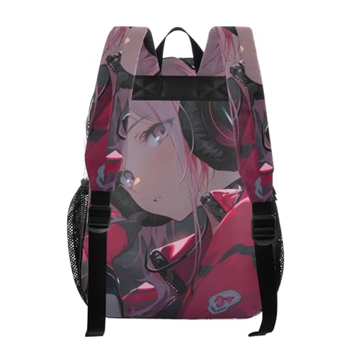 Anime Headphones Beautiful Clear Backpack, Heavy Duty PVC Transparent Backpacks, See Through Multiple Pockets Bookbag for Women Concert Sport Venues Work Travel3