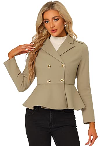 Image of Allegra K Double Breasted Pea Coat for Women