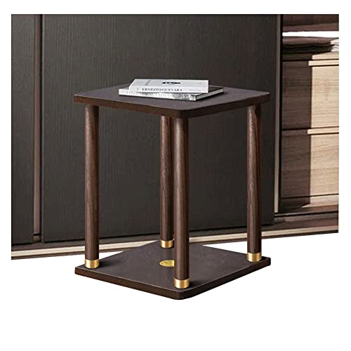 Mesa Auxiliar Cuadrada Del Sofá, Con Mesita De Noche Con Estante De Almacenamiento Mesita De Noche De Madera Maciza Mesa Auxiliar Alta Mesilla De Noche Dormitorio Adecuado, Sala De Estar, Oficina MAHF Cover