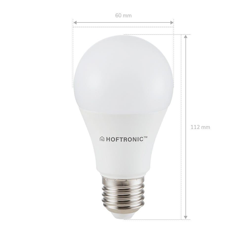 HOFTRONIC - 6er Smart Home E27 LED Lampe - Farbig RGBWW - 10 Watt 806 Lumen - WiFi + Bluetooth - Steuerbar via Handy und Sprache (Google Home, Alexa und Siri)