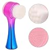 Double Function Colored Skin Facial Cleansing Brush Exfoliating Massage Effective Pore Cleansing Tool
