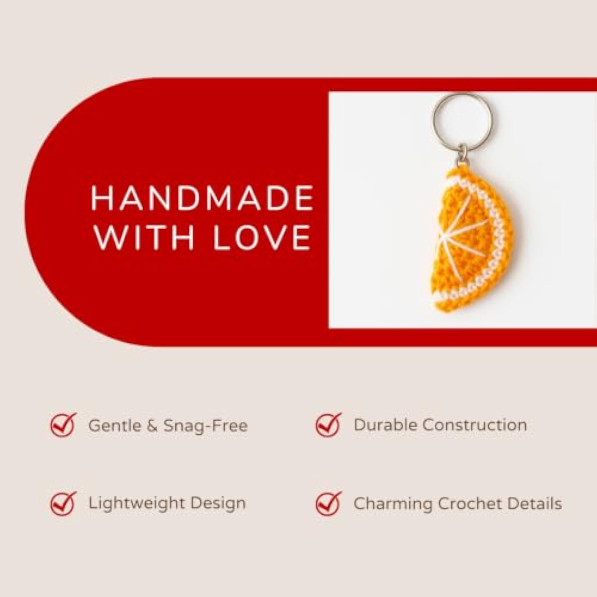 Crochet Orange Slice Keychain/Bag Charm