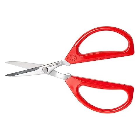 Joyce Chen Original Unlimited Kitchen Scissors All Purpose Kitchen Shears With Comfortable Handles, Red Cover