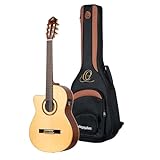 Ortega Guitars Guitare Classique Gaucher – Électro Acoustique, 4/4, Slim Neck – Performer Series – Housse Incluse – Épicéa de Sitka Massif / Sapele, Naturel (RCE138SN L)