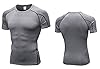 Anawakia Maglietta da uomo a compressione a maniche corte da uomo, a compressione, per allenamento (grigio scuro, piccolo) #1
