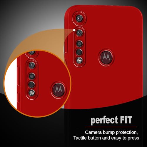 Image of Back Cover for Motorola Moto G8 Plus 4G | Full Camera Protection | Premium Liquid Silicon Case | Flexible Bumper Case for Motorola Moto G8 Plus 4G (Red)