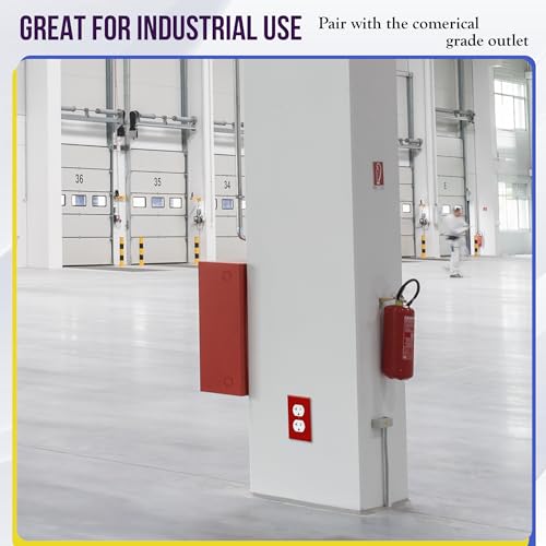 Image of ENERLITES Duplex Receptacle Outlet Wall Plate, Electrical Outlet Cover, Mid-Size Size 1-Gang 4.88 inch x 3.11 inch, Unbreakable Polycarbonate Thermoplastic, UL Listed, 8821M-R, Red