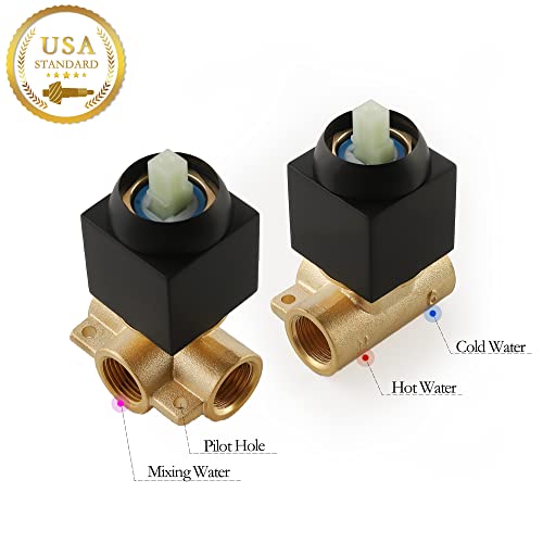 SKOWLL Bathroom Shower Valve Single Function Shower Mixer Valve, Wall Mount Single Handle Water Mixing Valve Kit Include Brass Rough In Shower Trim, Matte Black by SKOWLL - Image 7