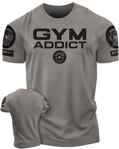Gym Addict Workout Shirts for Men, Funny Lifting T-Shirt