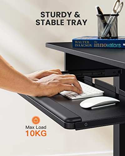 Ergear Electric Standing Desk With Keyboard Tray, Adjustable Height Sit Stand Up Desk, Home Office Desk Computer Workstation, 48X24 Inches, Black #TOP3